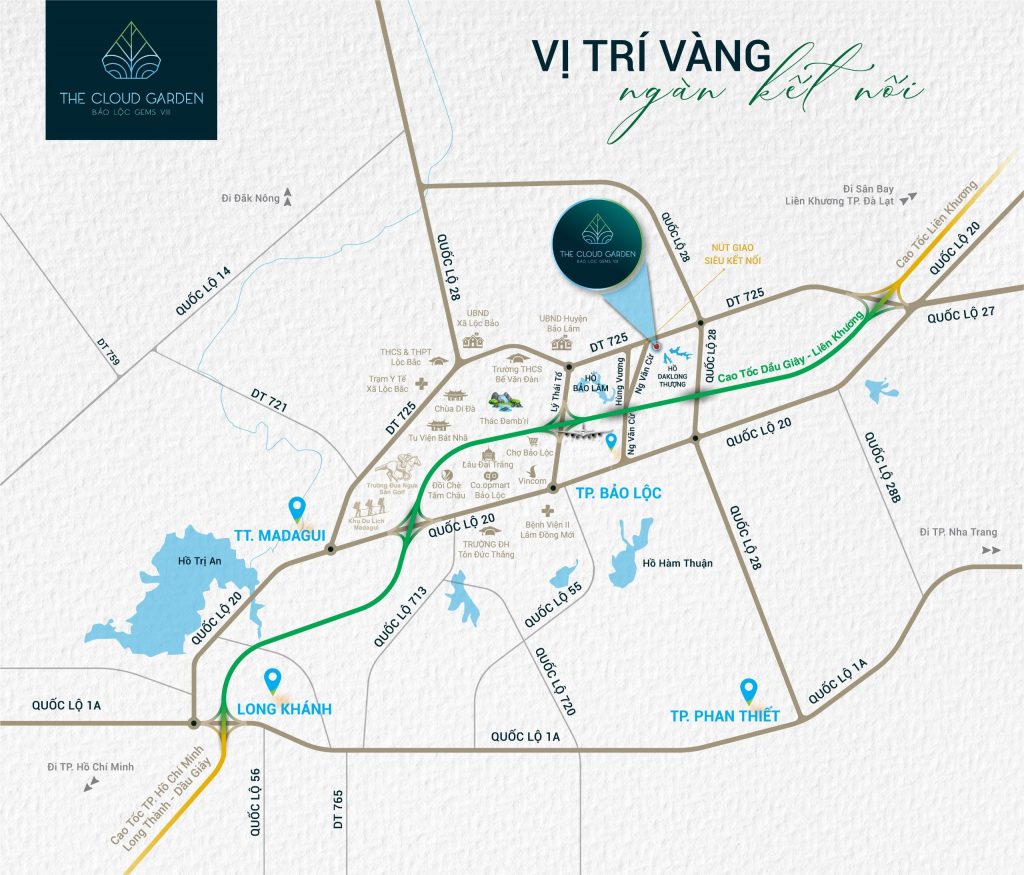 vị trí The Cloud Garden bảo Lộc