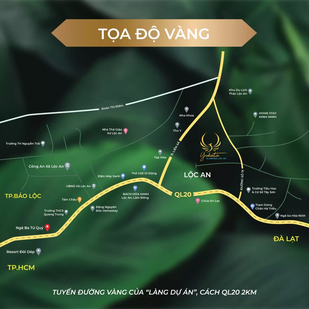 vị trí chỉ dẫn của yukata glamping
